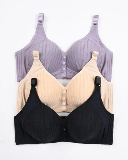 Pack Of 3 Ultra-Comfort Padded Button Bra for Women - Comfortable Daily Wear